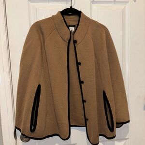 J.Crew Brown/ Black Wool Cape Sweater